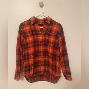 Madewell Red Plaid Flannel Shirt. Size XS